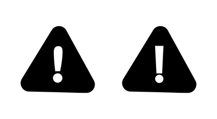 Exclamation danger sign. attention sign icon set. Hazard warning attention sign