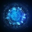 © Nayyab - Futuristic circle vector hud interface screen design on blue background - abstract technology communication innovation concept.