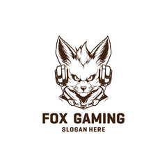 Wall Mural - Fox gaming logo vector illustration