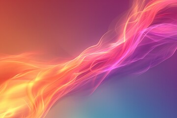 Wall Mural - Flowing Glowing Gradient Smoke Waves Energy Curves, Pink Purple Abstract Artwork Background Concept, Web Graphic Wallpaper, Digital Art Backdrop