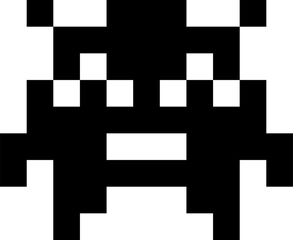 Poster - Pixel arcade game alien or monster icon