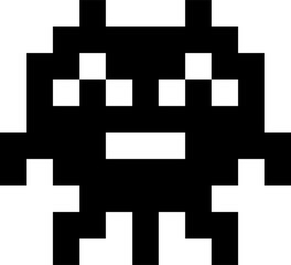 Poster - Arcade game monster, simple alien character
