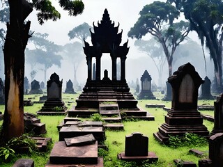 Wall Mural - the old temple in the forest