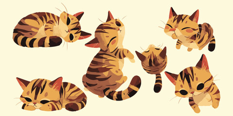 Wall Mural - bengal cat clipart vector for graphic resources