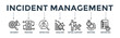 © texaplanet - Incident management banner concept for business process management with an icon of the incident, process, detection, analysis, initial support, restore, and reporting