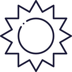 Wall Mural - sun sunburst shine or twinkles minimal line frame