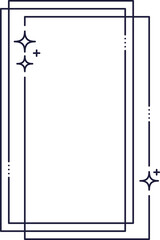 Wall Mural - minimal line frame with stars and sparkles borders