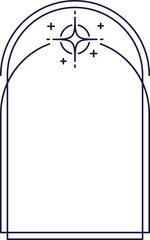 Wall Mural - minimal line arch geometric frame border, stars