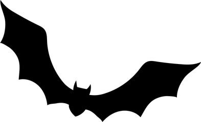 Canvas Print - Halloween horror creepy flying bat silhouette