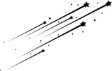 Shooting stars, falling comets trails or traces