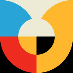 Aufkleber - Colorful, geometric modern pattern shape