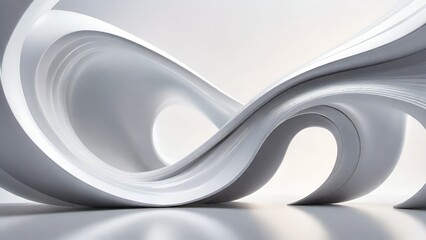 Aufkleber - Soft and smooth textured 3d effect gray wavy curved lines abstract background.