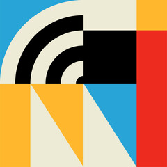 Aufkleber - Graphic, abstract modern pattern block or element