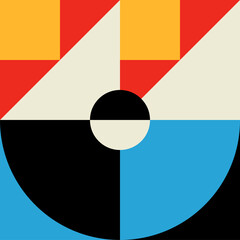 Aufkleber - Abstract, colorful modern pattern block or shape