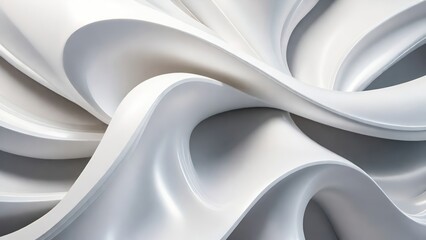 Aufkleber - Soft and smooth textured 3d effect gray wavy curved lines abstract background.