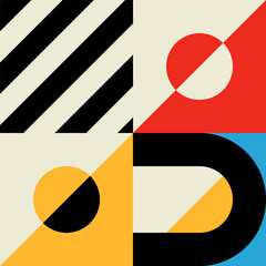 Aufkleber - Colorful, graphic modern pattern form or element