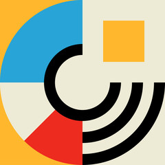 Poster - Colorful, abstract modern pattern element or shape