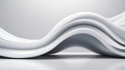Aufkleber - Soft and smooth textured 3d effect gray wavy curved lines abstract background.