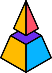 Poster - Abstract geometric memphis pyramid shape figure