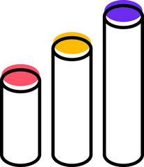 Aufkleber - Abstract geometric memphis cylinder shapes, vector