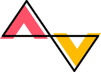 Aufkleber - Abstract geometric memphis shape of dual triangles