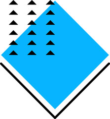 Poster - Abstract geometric blue rhombus, memphis shape