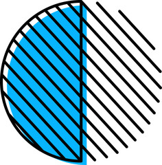 Aufkleber - Abstract geometric memphis round shape with lines