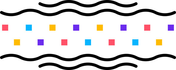 Aufkleber - Abstract geometric Memphis shape with wavy lines