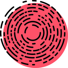 Poster - Abstract geometric Memphis circle shape with lines