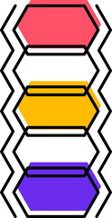 Aufkleber - Abstract geometric Memphis shape of hexagons