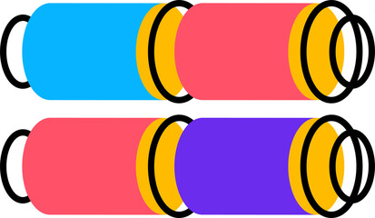 Aufkleber - Abstract geometric memphis shape of cylinders