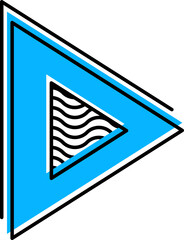 Aufkleber - Abstract geometric blue triangle Memphis shape