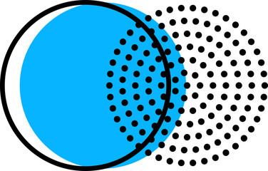 Aufkleber - Abstract geometric memphis shape of two circles