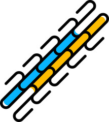 Aufkleber - Abstract geometric memphis shape with squiggles