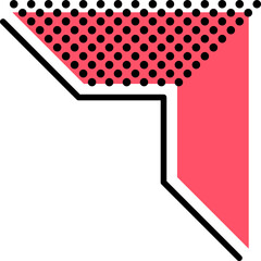 Aufkleber - Abstract memphis pink triangular shape with dots