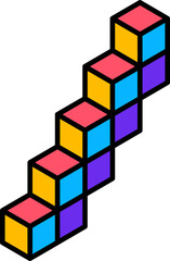 Poster - Abstract geometric Memphis shape of cubic stairs
