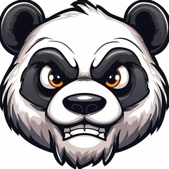 Wall Mural - Panda head mascot logo caricature mascot vector