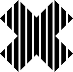 Wall Mural - Brutalism graphic symbol, retro geometric shape