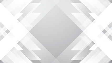Poster - abstract white geometric shape with futuristic concept background