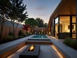 © Zohaib - Modern duplex with sleek architecture and shared outdoor space, generative AI