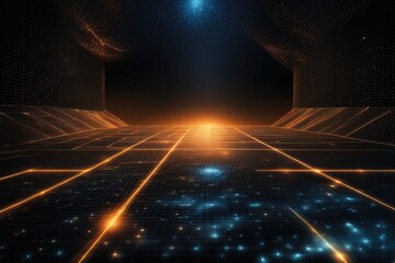 Poster - Geometric Innovation Abstract Tech Background in Cyberspace