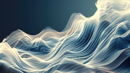 Wall Mural - An ethereal dreamscape of soft, undulating waves, rendered in intricate detail abstract background