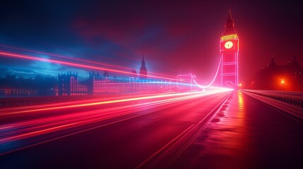 Wall Mural - English street - British - bridge - motion blur - artistic stylish 