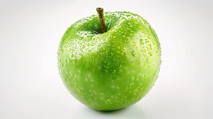 Wall Mural - Green juicy apple isolated on white background with clipping path. Full depth of field.
