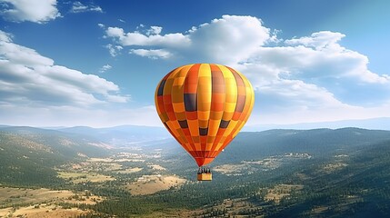 Poster - Hot air balloon flying ai generated image