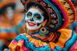 © ALLAI - Mexican dancers in colorful costumes performing in Day of the Dead