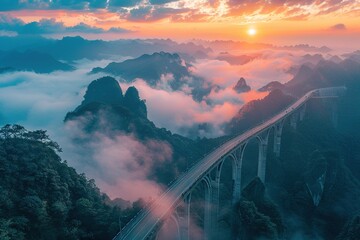 Wall Mural - Bridges in the valley