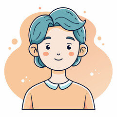 Minimalist person with a satisfied expression, crafted in an adorable doodle style, Generative AI