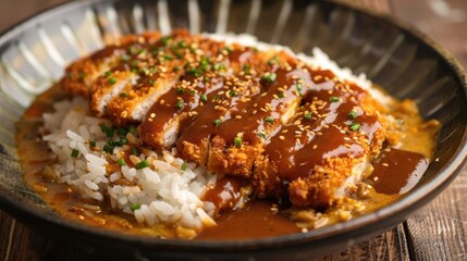 Sticker - Pork cutlet atop curry rice
