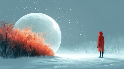 Poster - An illustration of a person under a protective health dome. stock photo